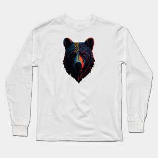 bear face colorful Long Sleeve T-Shirt